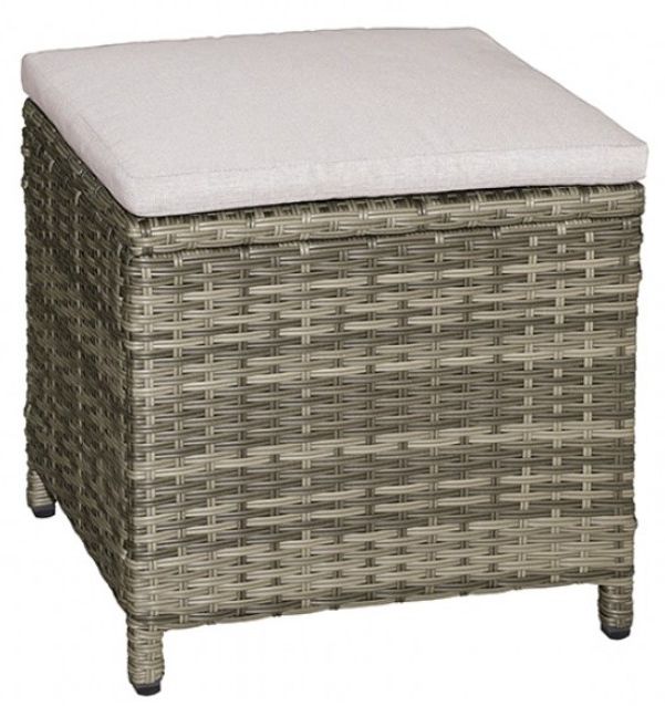 Furniture of America® Antigua 2-Piece Brown/Gray Fabric/Faux Wicker Outdoor Ottoman Set-0
