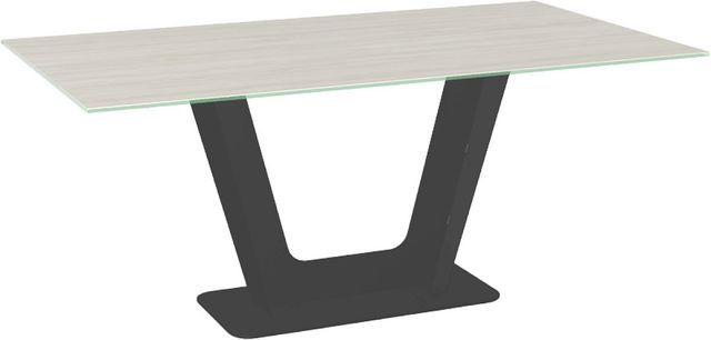 Amisco Customizable Amelia 72" Rectangular Dining Table with 0.5" Italian Porcelain on Glass Top-0