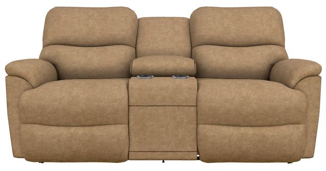 La-Z-Boy® Trouper Camel Power Reclining Loveseat with Console and Headrest-1