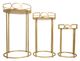 Sagebrook Home Aged Mirror Top 3 Piece Gold Accent Table Set-1