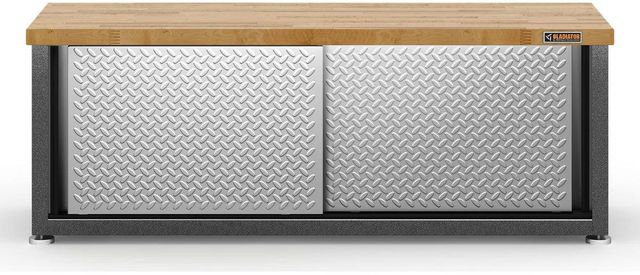 Gladiator® 54" Silver Tread Storage Shoe Bench-0