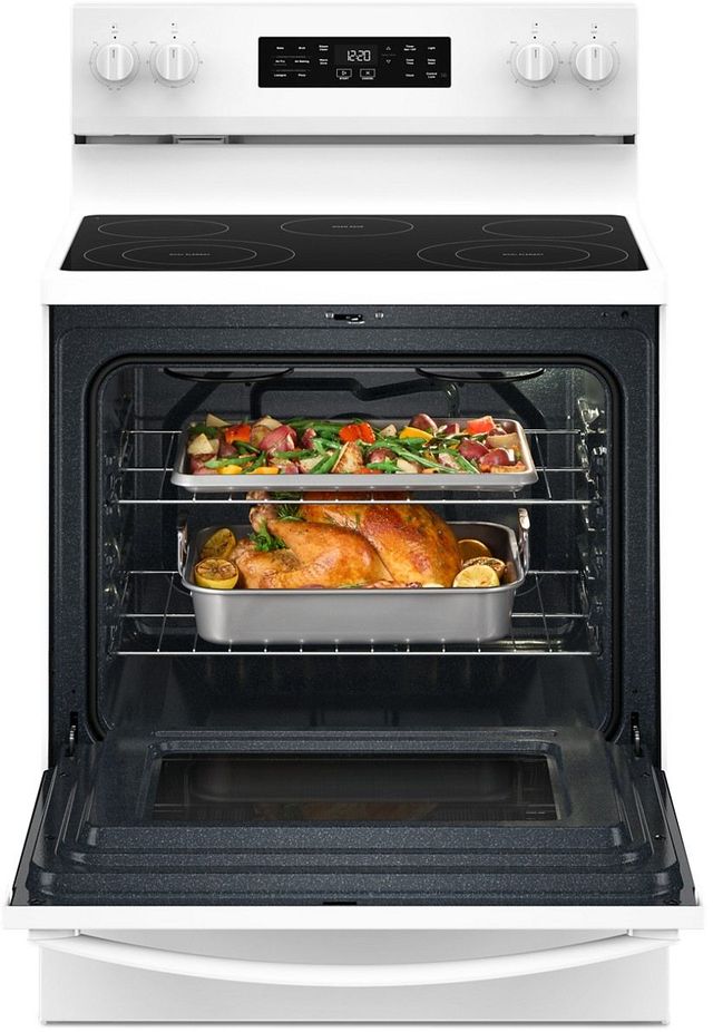 Whirlpool® 30" White Freestanding Electric Range with Air Cooking Technology-2