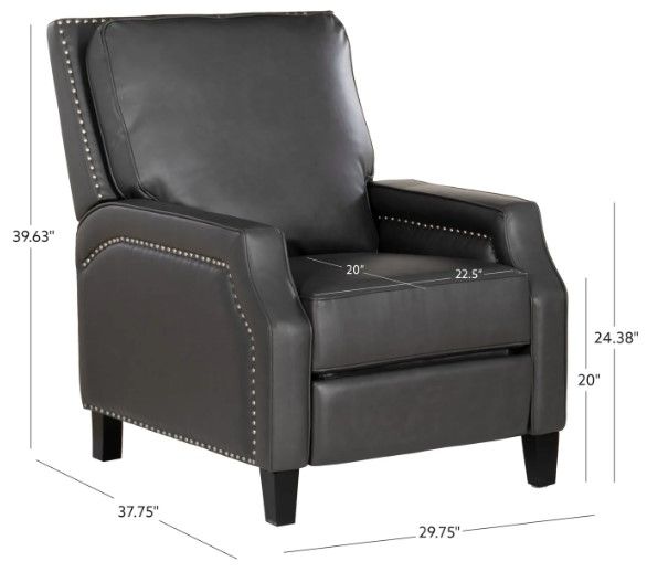 Powell® Portico Gray Manual Recliner-4