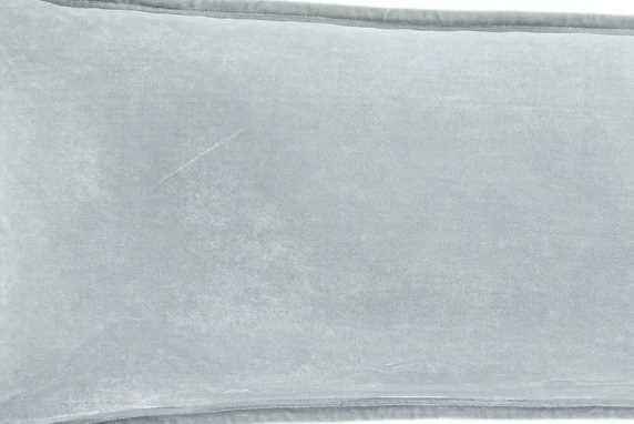 HiEnd Accents Stella Icy Blue Faux Silk Velvet Long Lumbar Pillow-1