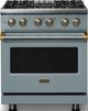 Viking® 5 Series 30" November Sky Pro Style Dual Fuel (NG) Range with Brushed Brass Trim-0