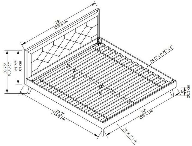 Linon Kit Gray/Walnut King Panel Bed-2