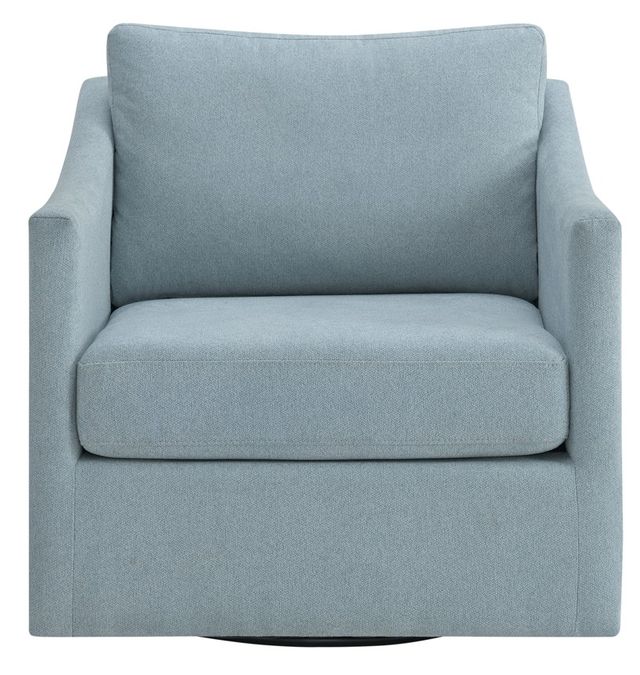Elements International Acacia Freya Light Blue Swivel Chair-2