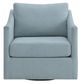Elements International Acacia Freya Light Blue Swivel Chair-2