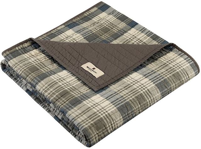 Olliix by Woolrich Taupe Tasha Quilted Throw Blanket-1
