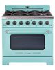 Unique Classic Retro 30" Ocean Mist Turquoise Slide-In Gas Range-1