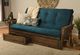 Kodiak Furniture Tucson Suede Navy/Rustic Walnut Queen Storage Futon with Mattress-4