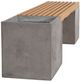 Dovetail Furniture Bowman Dark Gray/Natural Concrete/Wooden Outdoor Bench-2