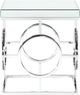 Elements International Pearl Glass Top End Table with Chrome Base-1