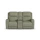 Flexsteel Shawna Sage Power Headrest Reclining Console Loveseat-1