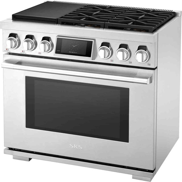 SKS 36" Stainless Steel Pro Style Dual Fuel Range-1