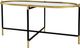 A & B Home Bertram Mirrored Top Coffee Table with Gold and Black Iron Crossed Base-0