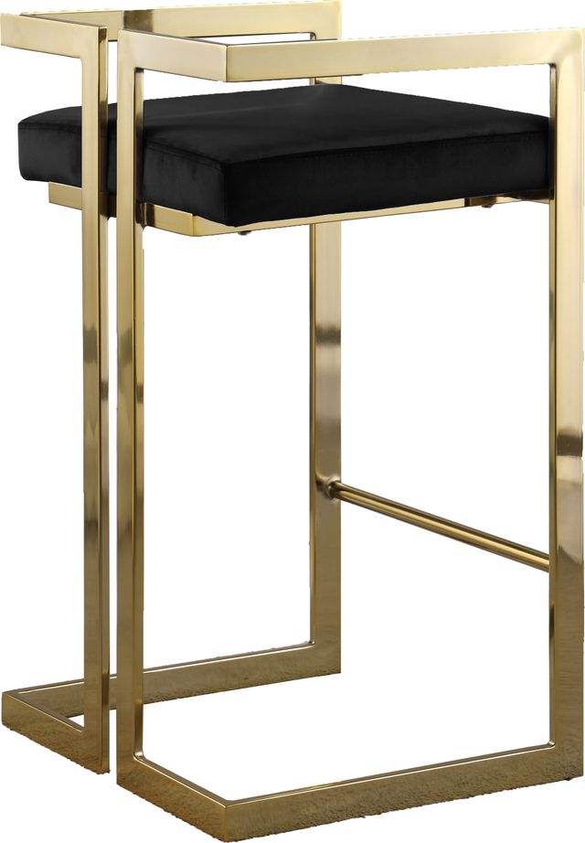 Meridian Furniture Ezra Black Velvet Counter Stool-1
