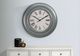 Monarch Specialties Inc. Antique Blue 30" Oversized Round Wall Clock with Roman Numerals on Beige Ba-2