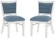 Linon Lourdes 2-Piece Blue Stripe/White Side Chair Set-0
