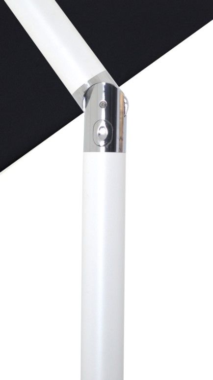 Meridian Furniture Fiji Black/Matte White/Teak Aluminum Outdoor Patio Umbrella and Round Base-4