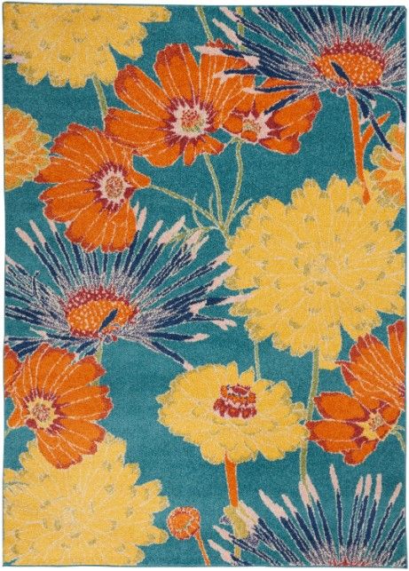 Nourison Home™ Allur Turquoise 5'x7' Style 1 Area Rug-0