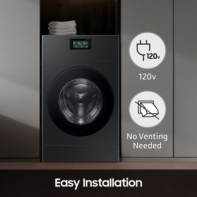 Samsung Bespoke AI 5.3 Cu. Ft. Brushed Black Washer Dryer Combo with AI Home -11