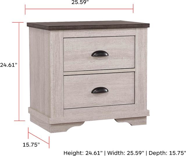 Crown Mark Coralee Chalk/Gray Nightstand-2