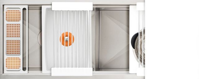 The Galley® Designer White Resin / Resin+ Ideal Work&WashStation™ 4D with Five Tool Culinary Kit and Four Tool Wash Kit-0