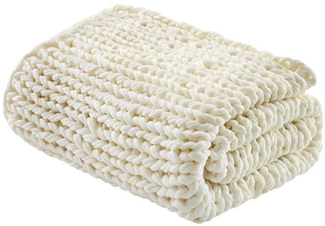 Olliix by Madison Park Chunky Double Knit Handmade Throw-0