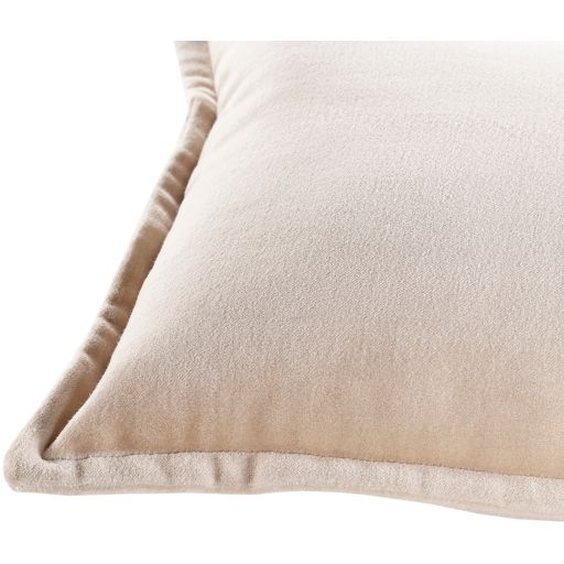 Surya Cotton Velvet Beige 12"x30" Toss Pillow with Polyester Insert-2