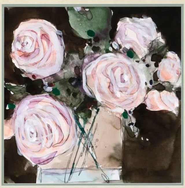 Stylecraft Jane Seymour Rose Clipping Beige/Black/Gray Wall Art-1