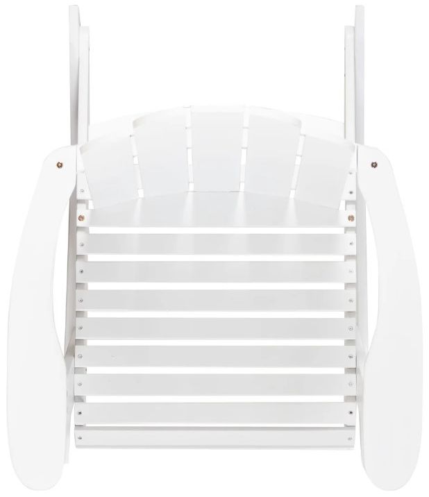 Linon Adirondack White Wooden Outdoor Rocking Chair-4
