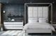 Michael Amini® State St. Glossy White/Stainless Steel California King Canopy Bed-1