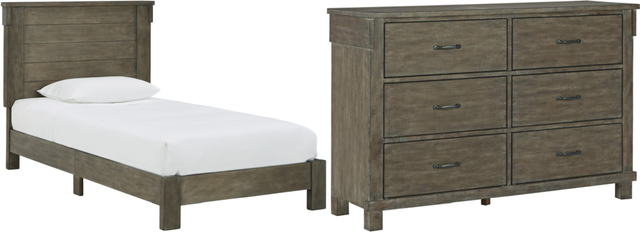 Signature Design by Ashley® Shamryn 2-Piece Grayish Brown Twin Panel Bed Set-0