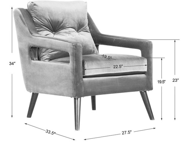 Uttermost® O'Brien Blue Arm Chair-2