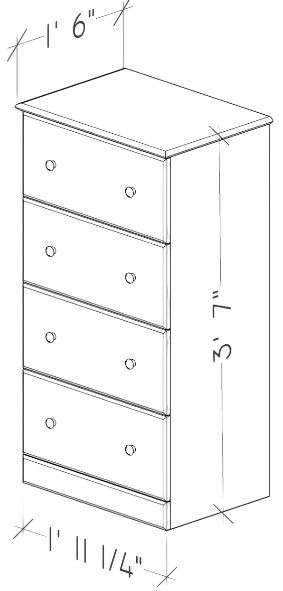 Perdue Woodworks Essential White 4-Drawer Chest-2