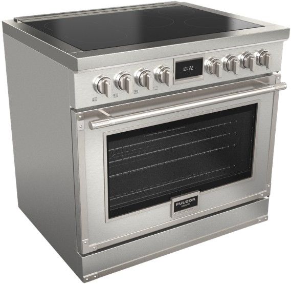 Fulgor Milano® Evoque 400 Series 36” Stainless Steel Pro Style Induction Range with Chrome Trim-0