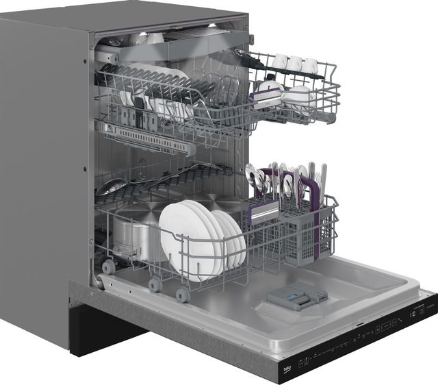Beko 24" Fingerprint Free Stainless Steel Top Control Built In Dishwasher-3