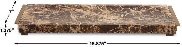 Uttermost® Marble Crest Brass/Brown Tray-2