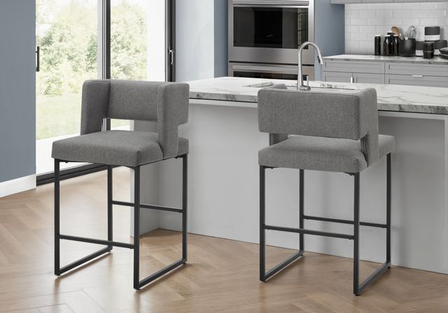 Monarch Specialties Inc. 2-Piece Black/Grey 36" Counter Stool Set-1