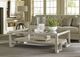Lexington Home Oyster Bay Saddlebrook Clear Top Cocktail Table with White Base -2