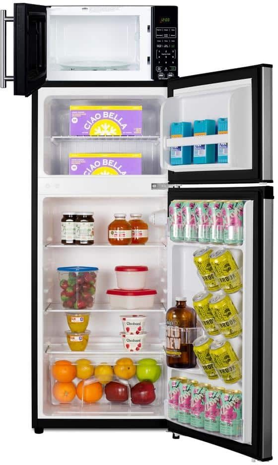 Summit® 19" 4.5 Cu. Ft. Fingerprint Resistant Stainless Steel Compact Refrigerator with Microwave-2