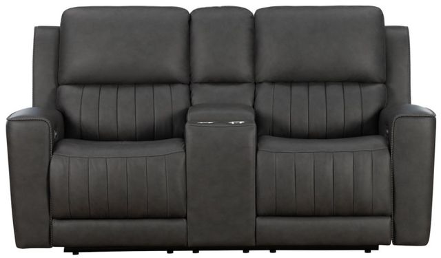 BarcaLounger® Pierce Homerun Dark Gray Power Reclining Loveseat-2