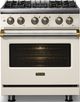 Viking® 5 Series 30" Pure White Pro Style Dual Fuel (LP) Range with Polished Chrome Trim-2