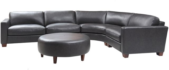 Leather Italia™ Brent 4-Piece Charcoal Sectional-1