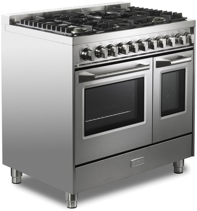 Verona® Ultima 36" Stainless Steel Freestanding Double Oven Pro Style Duel Fuel Range-4