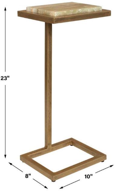 Uttermost® Gamora Antique Gold Marble Drink Table-4