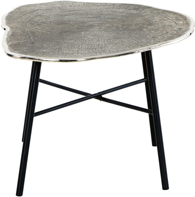 Signature Design by Ashley® Laverford Chrome Coffee Table with Black Tapper Legs-3