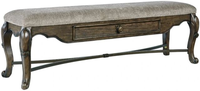 Signature Design by Ashley® Maylee Dark Brown Upholstered Storage Bench-0