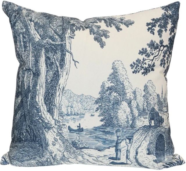Stylecraft Beige/Blue 24" Designer Pillow-0